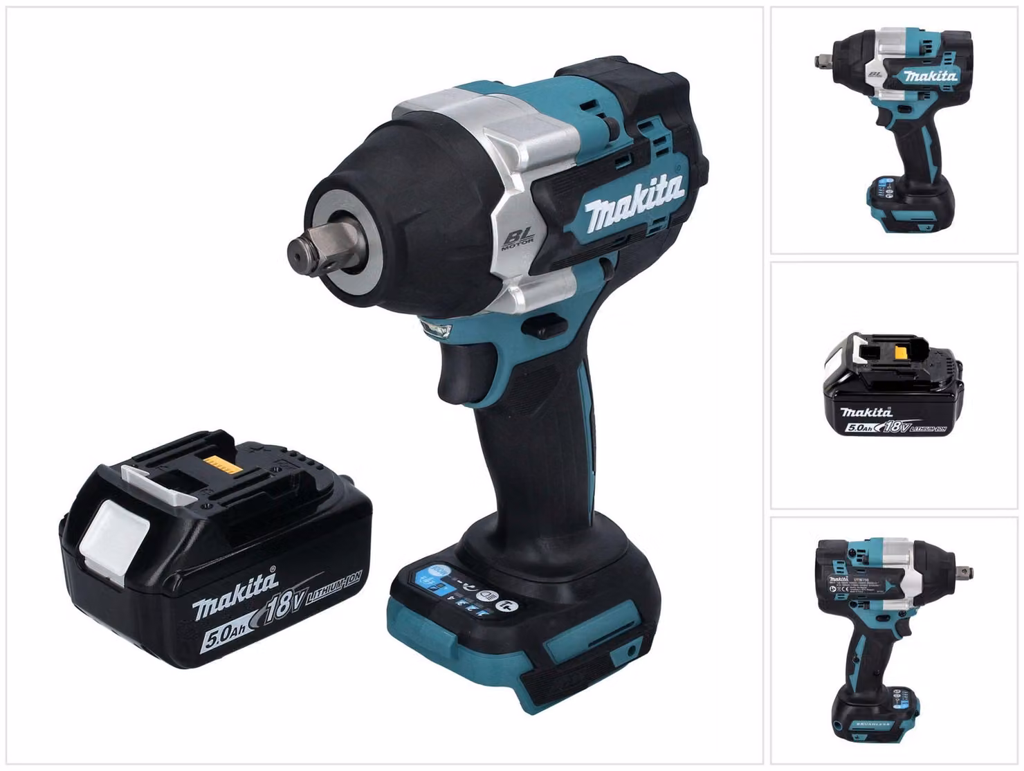 Avvitatore a impulsi a batteria Makita DTW 700 T1 18 V 700 Nm 1/2" XPT Brushless + 1x batteria ricaricabile 5.0 Ah - senza caricabatterie