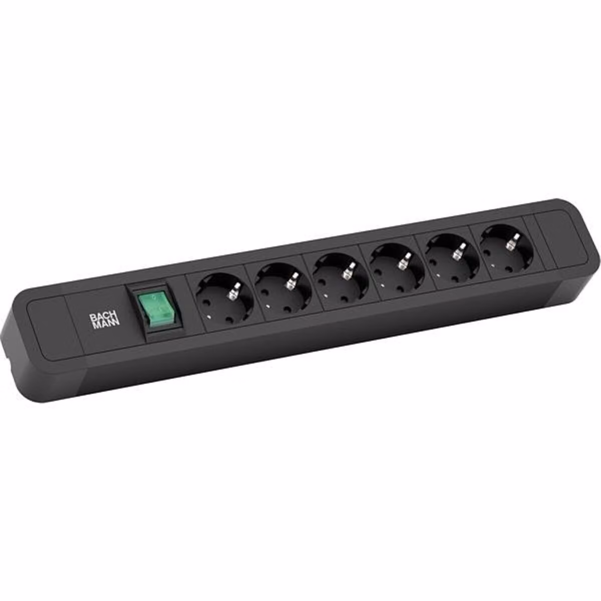 BACHMANN PRIMO2 Steckdosenleiste 6x Schutzkontakt, Alluminio, Schalter, nero, 2 m