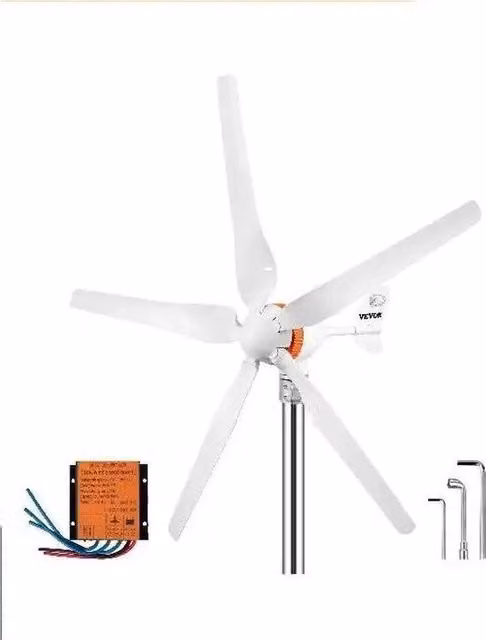 Kit Generatore Eolico VEVOR da 500 W con Turbina in Alluminio e Pale in Acciaio Inossidabile, Colore Bianco