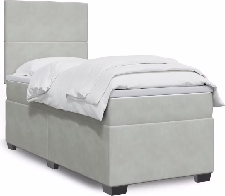 Maison Exclusive - Giroletto a Molle con Materasso Grigio Chiaro 80x200 cm Velluto
