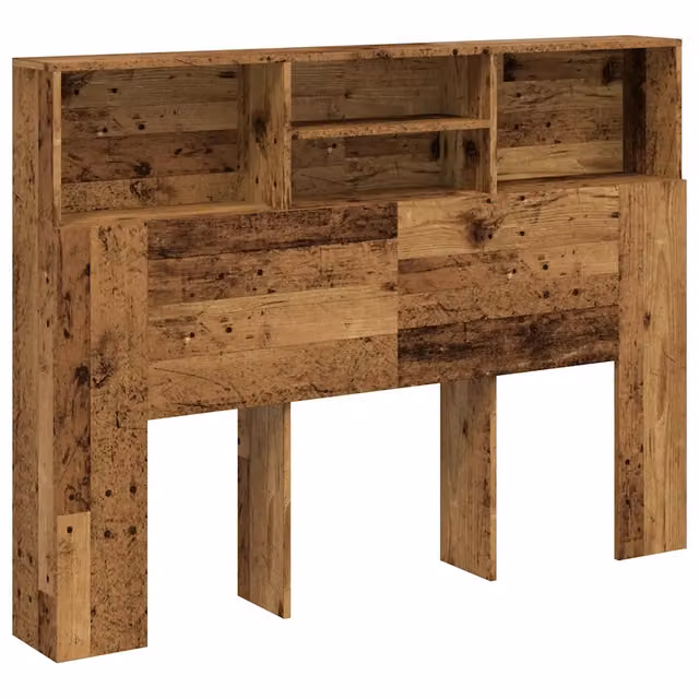 Armadio per testata letto contemporaneo porta libri 140 x 19 x 103 cm in legno multistrato vecchio legno 02_0050956