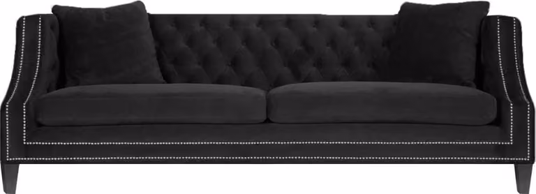 Schwarz Luxus Sofa Zweisitzer Couch Chesterfield Wohnzimmer Polstermöbel