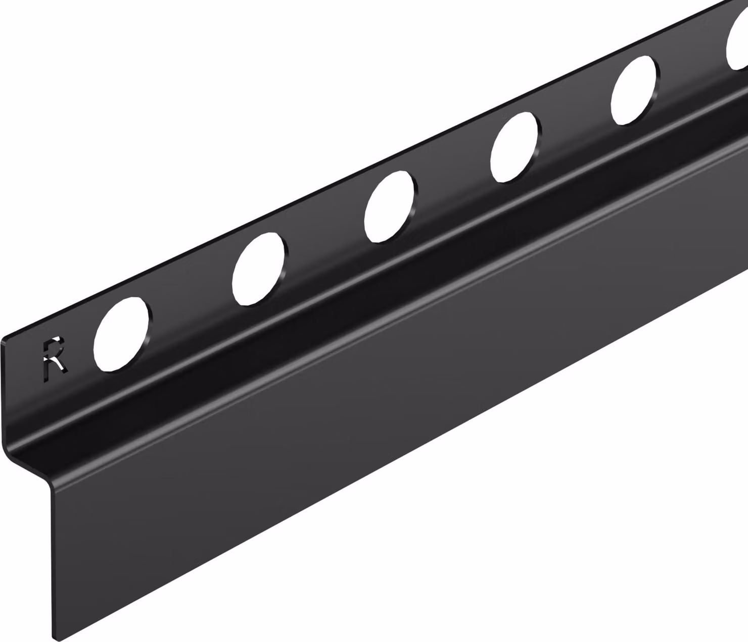 BALNEO, profilo a listello per pendenza, per parete, versione destra, lunghezza 120 cm, colore nero