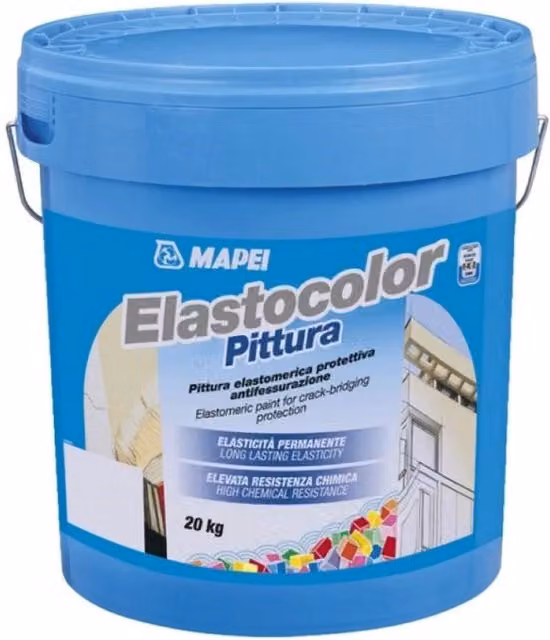 Pittura Elastocolor Mapei Colore Bianco Pastello 20 kg