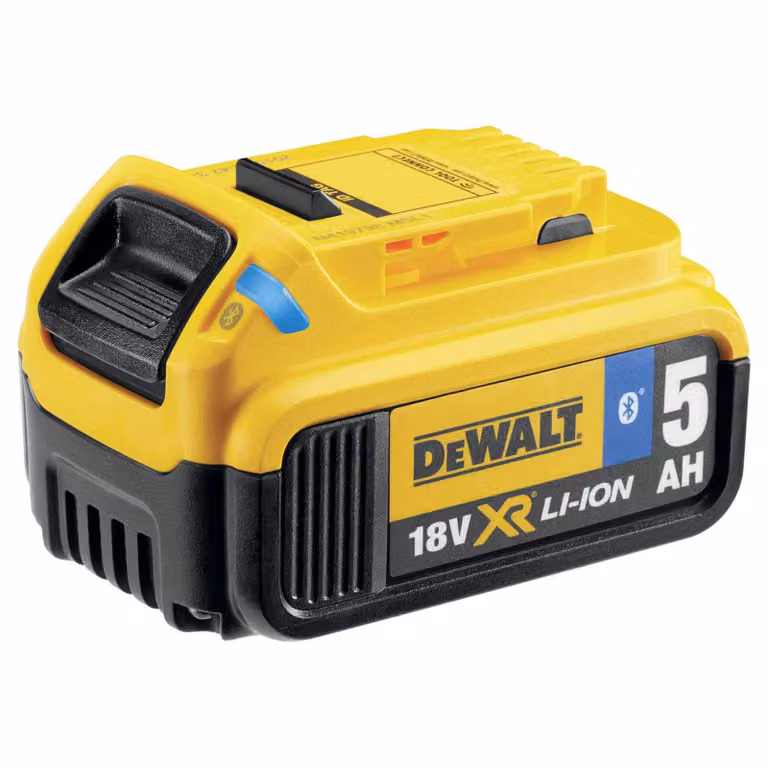 Batteria di ricambio DeWALT DCB184B-XJ - Batteria Bluetooth 18 V / 5 Ah Li-Ion XR - robusta batteria scorrevole per ogni applicazione di cantiere