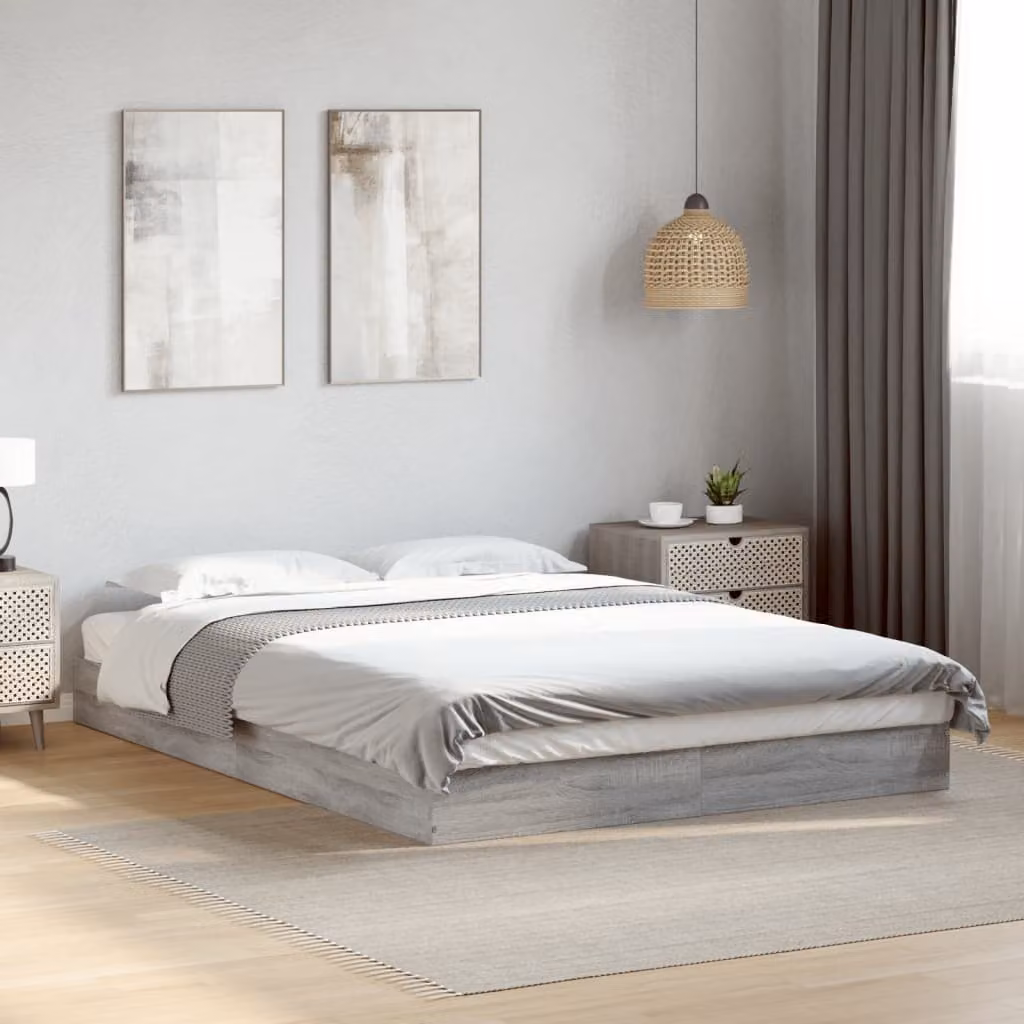 Giroletto vidaXL in legno multistrato grigio Sonoma, L 140 cm x P 200 cm