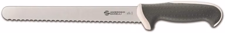 Coltello panettiere, lama cm 24, colore bianco, linea Tecna