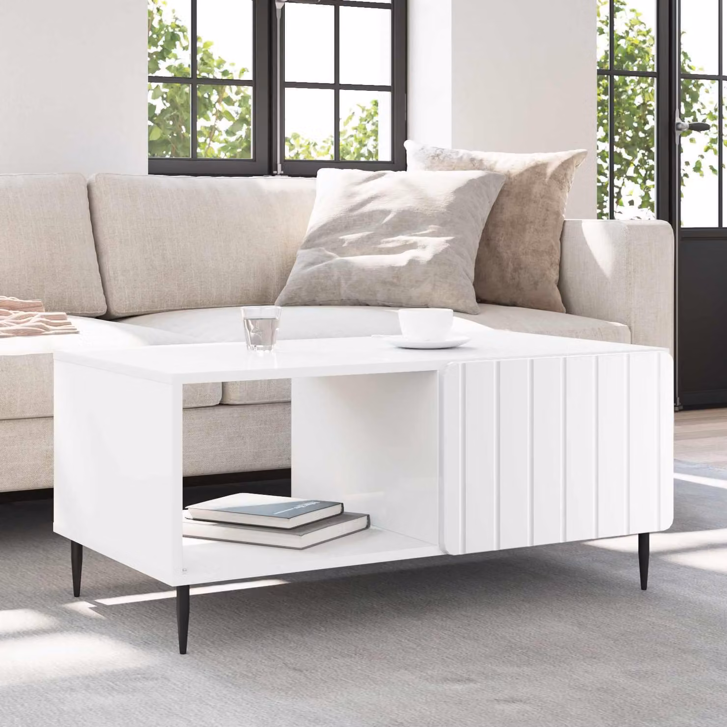 Maison Exclusive - Tavolino bianco 90 x 50 x 40 cm Materiale ligneo