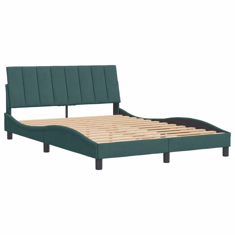 Giroletto senza Materasso Hanko Verde Scuro 140x190 cm in Velluto