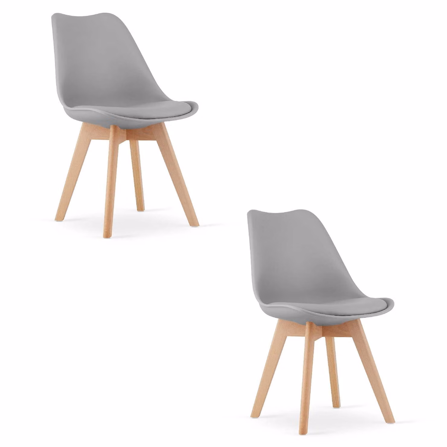 Sedia Valora MARK grigia x2 | Set di 2 sedie grigie dallo stile versatile