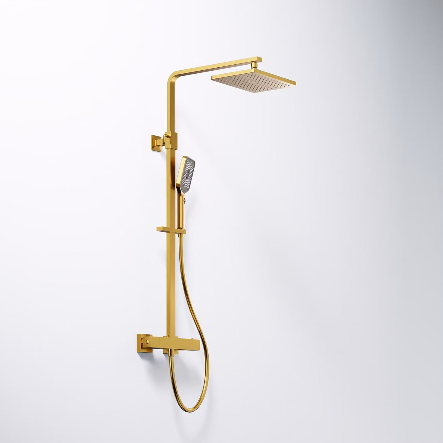 Steinberg Série 342 Set de douche, set complet avec thermostat, douche de pluie et douchette à main, 3422721BG, 3422721BG