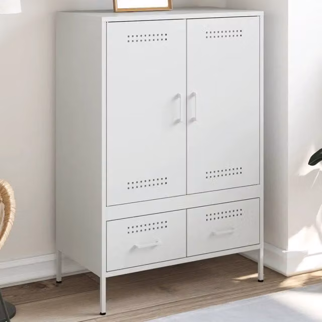 Credenza Bianca 68x39x101,5 cm in Acciaio 843113
