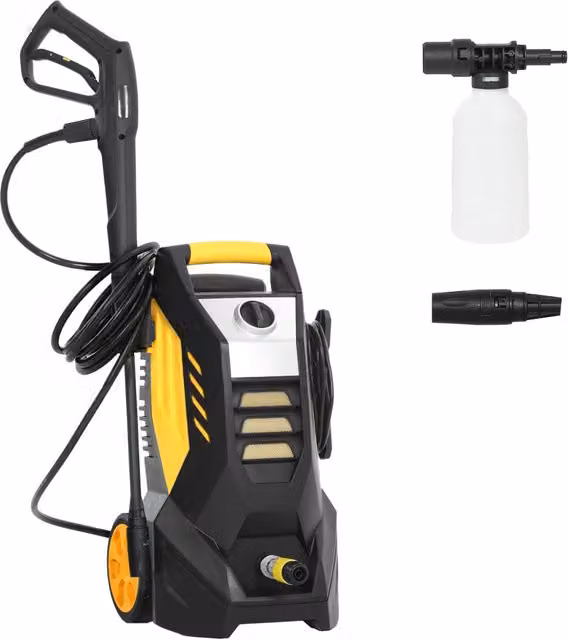 Idropulitrice ad Alta Pressione XYLO 1800W, 135 Bar, 540 L/h, Gialla con Pompa in Alluminio e Lancia Regolabile