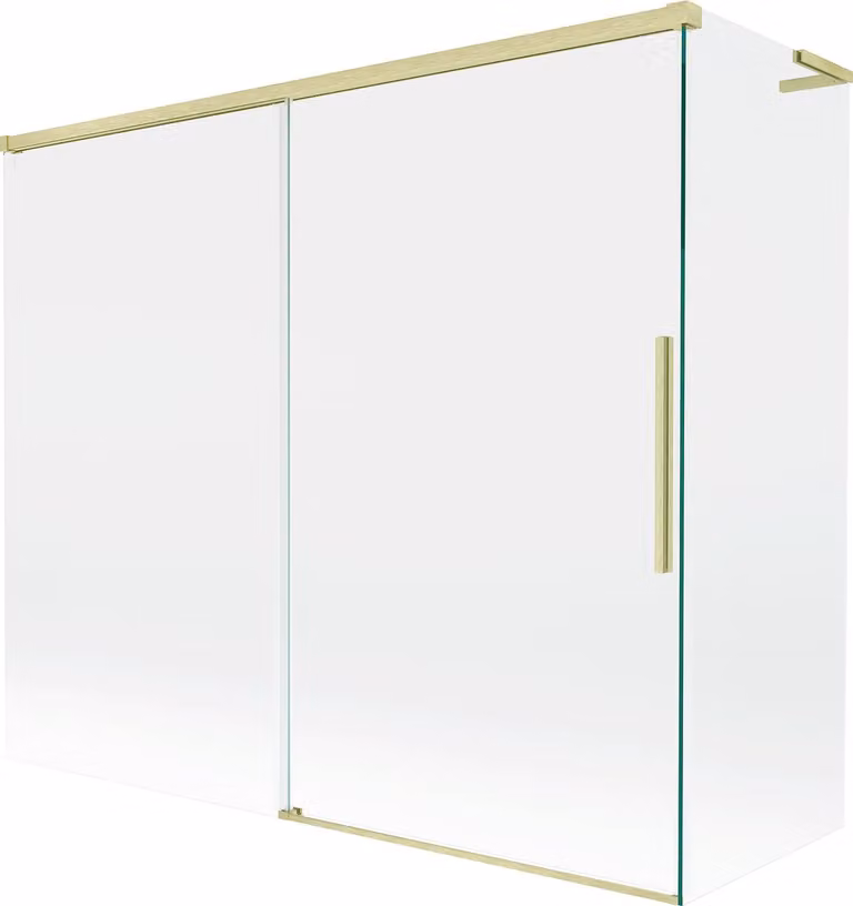 Mexen Rox L paravento per vasca da bagno a 2 ante scorrevoli 180 + 90 x 150 cm, trasparente, oro spazzolato - 8C9L-180-090-55-00