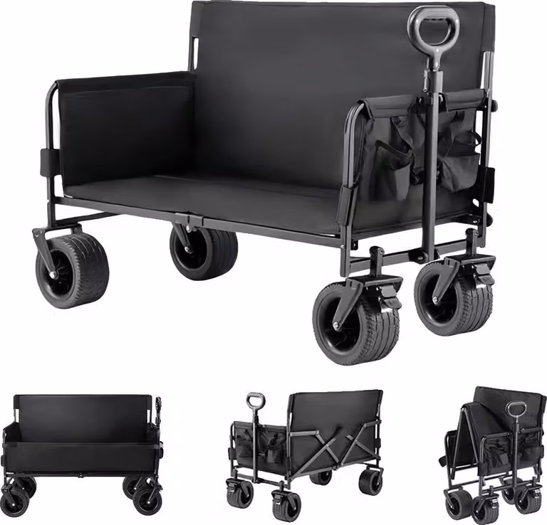 Camper, costruzione robusta, design pieghevole, modello LY008-NERO