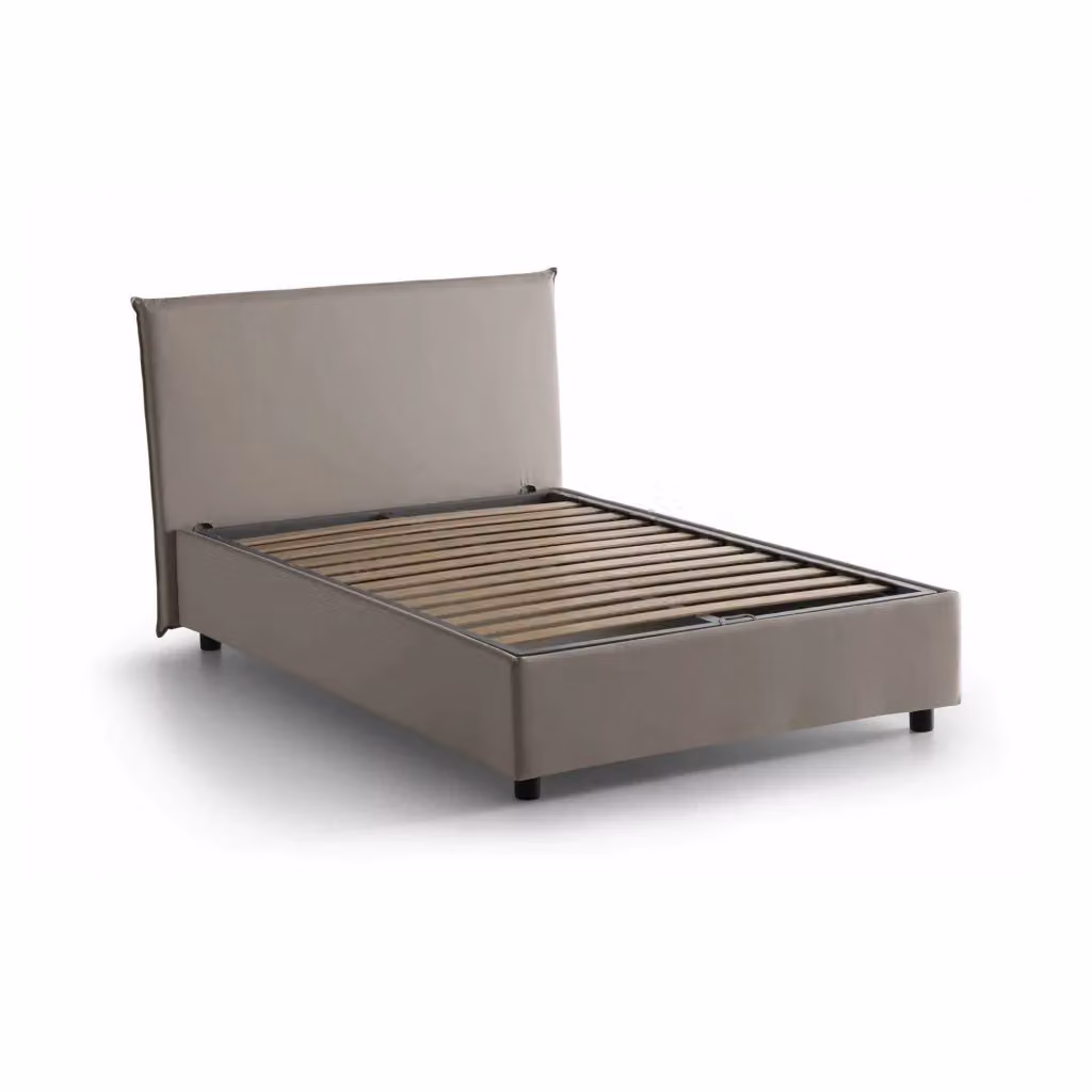 Letto Anyta Talamo Italia, Piazza e Mezza con Base Contenitore Alzabile, Grigio, L/P/H: 120 x 200 x 135 cm – 2