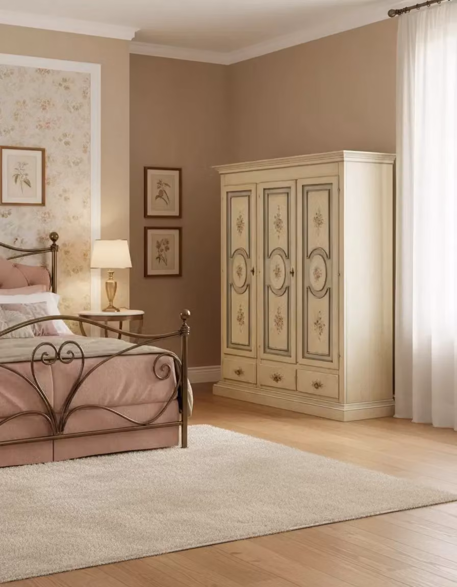 Armadio 3 porte in legno stile shabby chic avorio Mobili 2G L/P/H: 184 x 60 x 217 cm – 2
