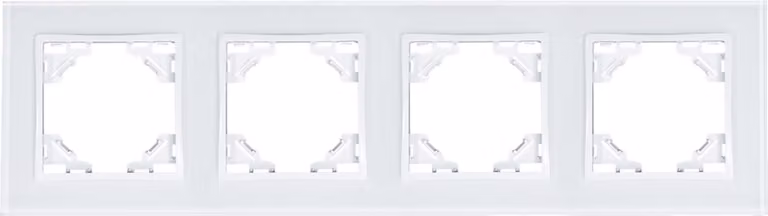 Cornice in vetro quadrupla, orizzontale, modello QUADRA, colore bianco