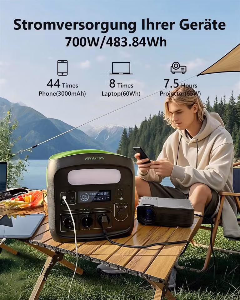 Centralina di alimentazione portatile - Generatore portatile - Alimentazione di emergenza - Batteria per campeggio - Energia mobile - Potenza: 700W