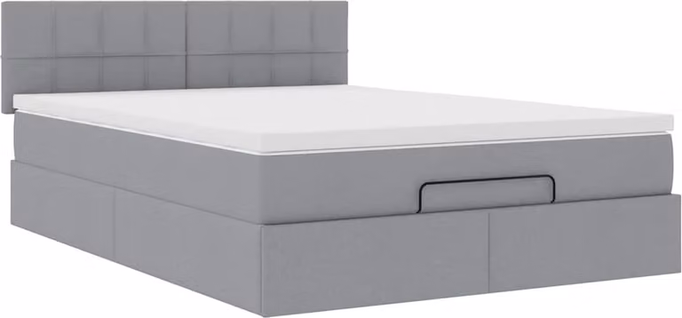 Struttura Letto Pouf con Materasso 140x200 cm in Tessuto