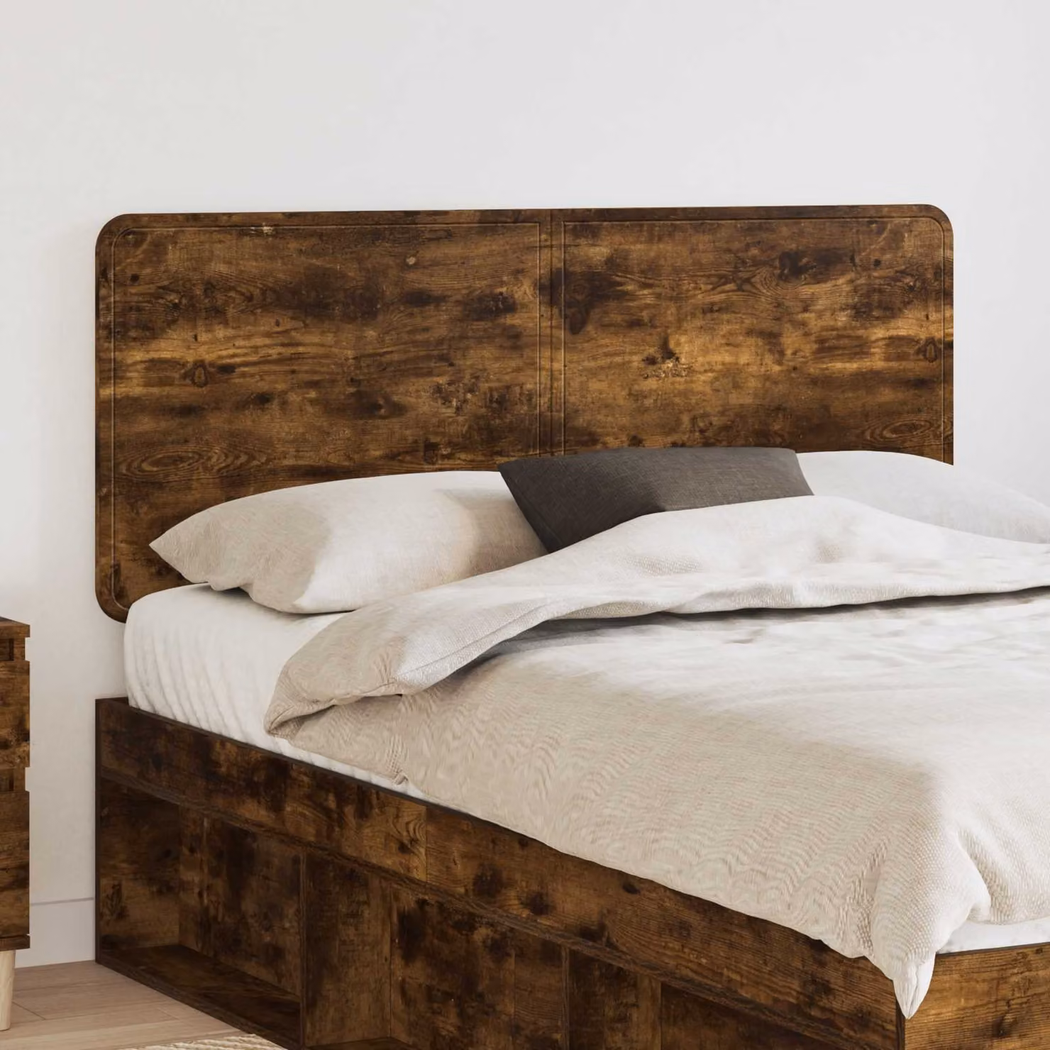 Testiera per letto vidaXL in legno ingegnerizzato rovere fumo marrone opaco