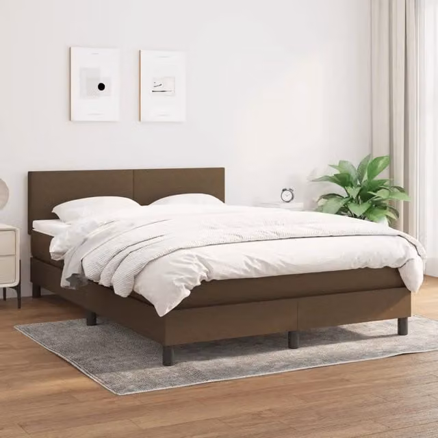 Letto Ibrido con Giroletto a Molle e Materasso vidaXL, Marrone e Bianco, L/P/H: 200 x 140 x 88 cm – 1
