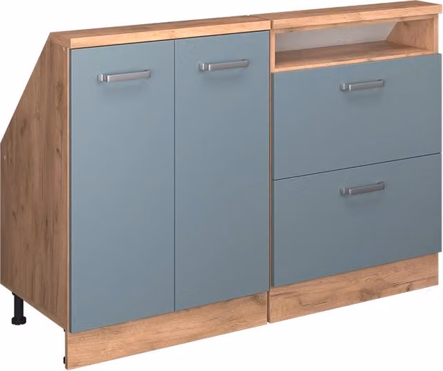 Set di mobili sottotetto Rion Grigio-blu/Rovere dorato Set di 2 Vicco