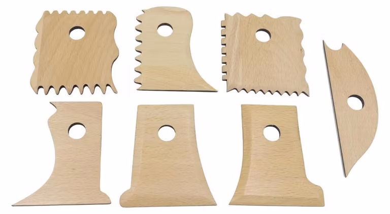 Set di 7 utensili in legno di faggio per modellare le unghie dei piedi
