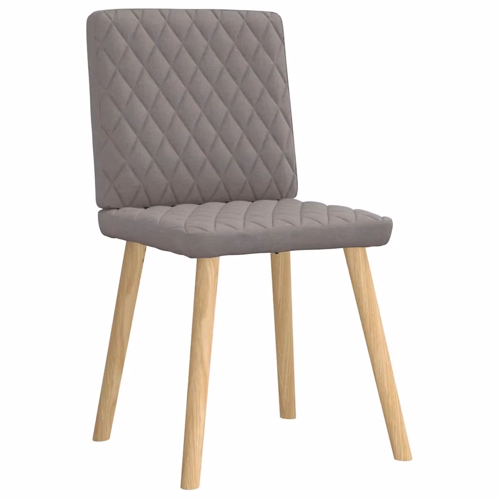 Set di 4 sedie da pranzo vidaXL in tessuto beige e grigio con struttura in legno e metallo – 2