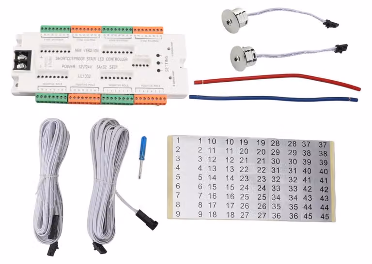 Regolatore per luci a LED per scale, con sensore di movimento, 32 gruppi, 4 livelli