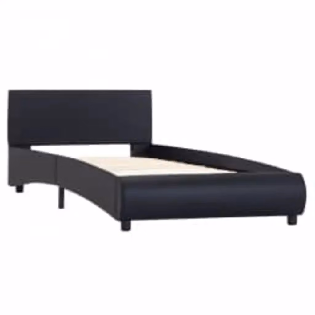 Letto singolo vidaXL in similpelle nera con illuminazione LED sottostante e porta USB, L/P/H: 100 x 200 cm – 2