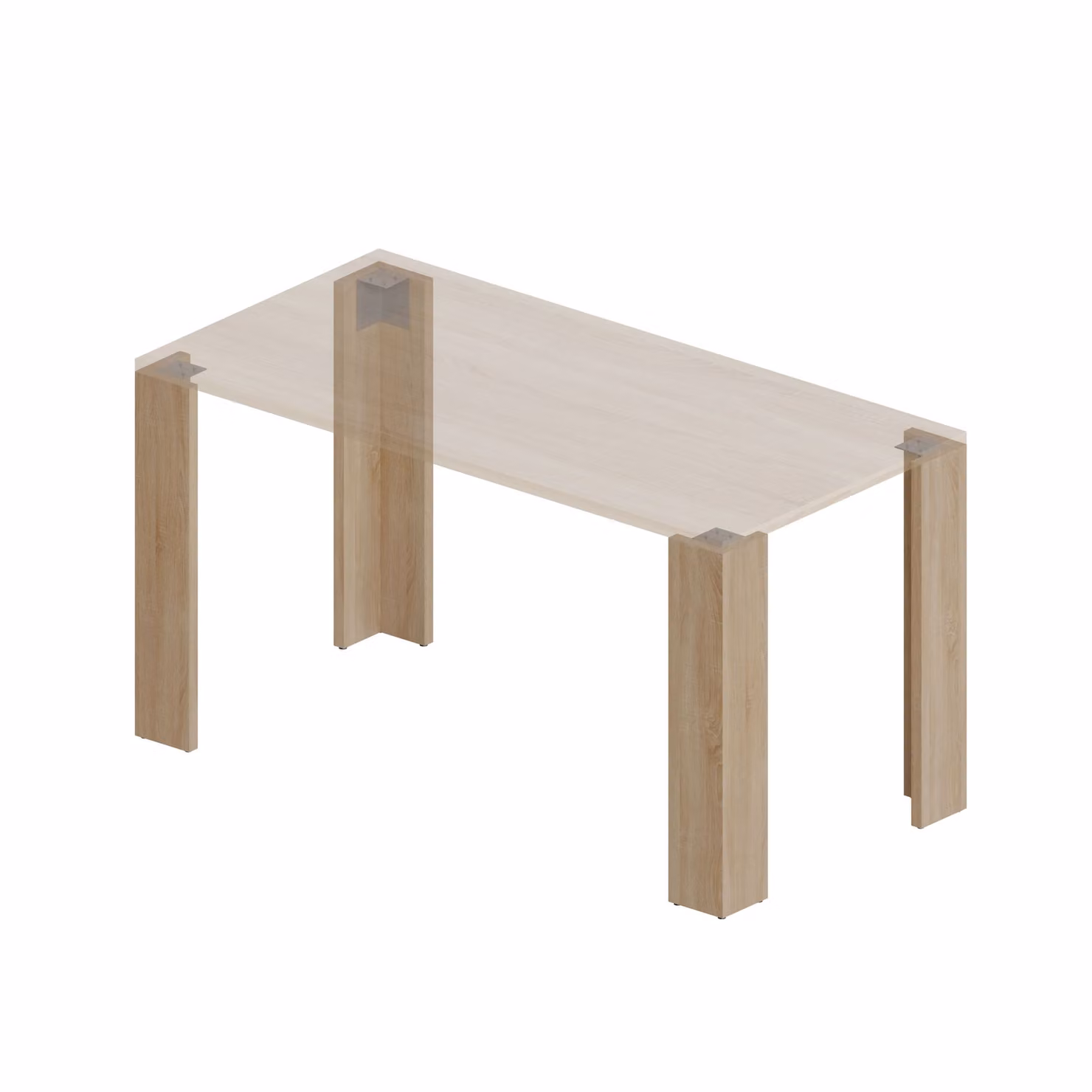 POKAR pattini per tavolo telaio tavolo in acciaio gamba tavolo fai da te scrivania industriale, colore:Rovere Sonoma, dimensioni:13x13x72 cm