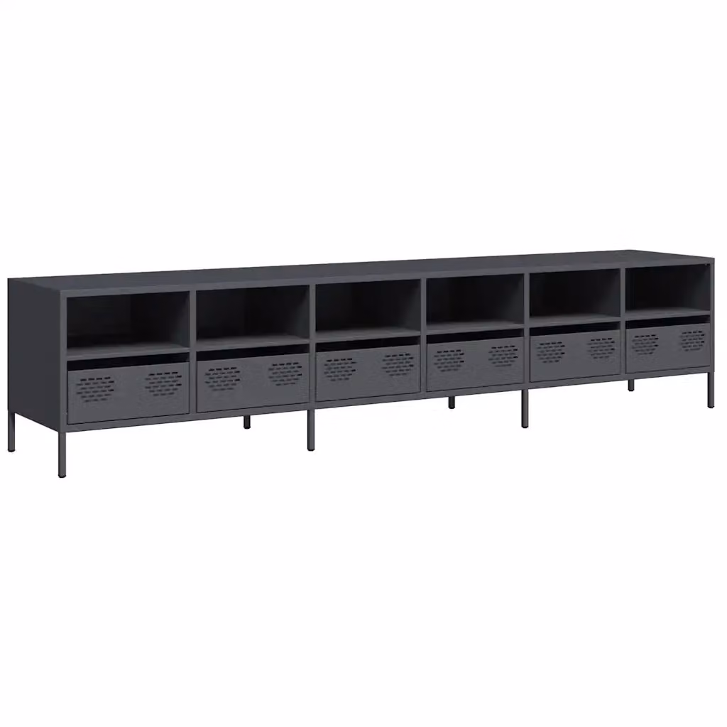 Mobile TV vidaXL in metallo antracite L: 202 cm, P: 39 cm, H: 43,5 cm – 3