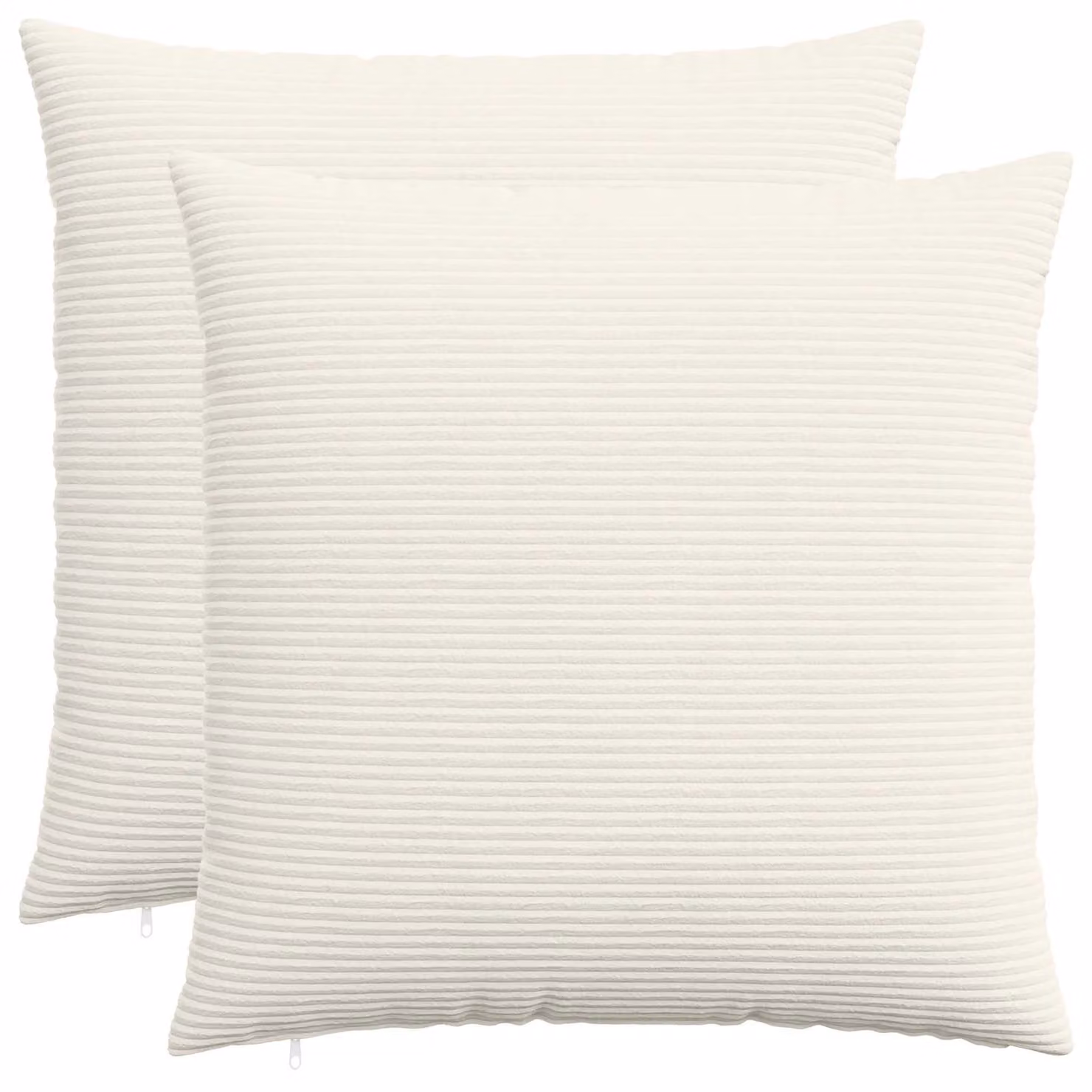 Set di 2 federe vidaXL HEERLEN in velluto a coste, colore crema, 70 x 70 cm