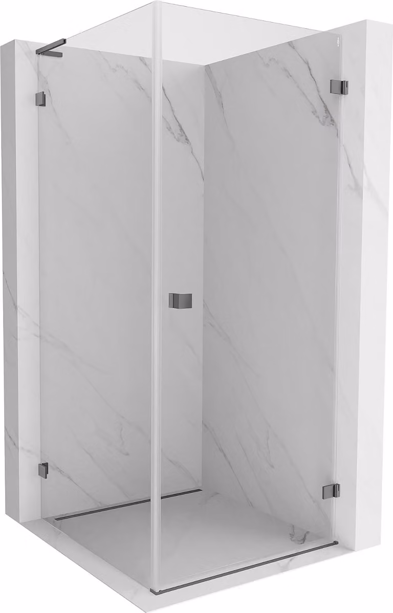 Mexen Lunar-B L cabina doccia a battente destra 80 x 80 cm, trasparente, gun metal - 832L-080-080-95-00-P