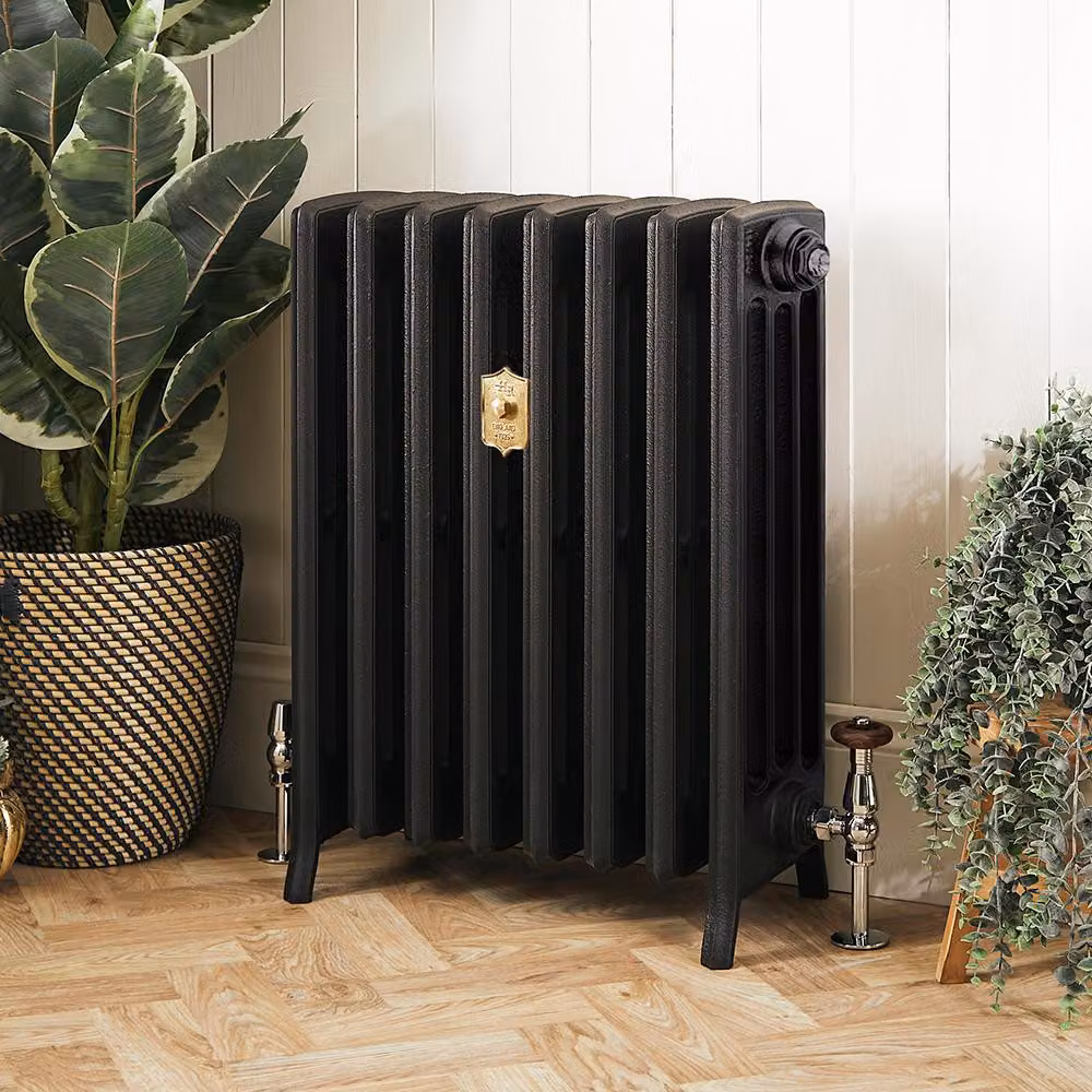 Radiatore in Ghisa - 4 Colonne - 660mm Altezza - Nero Ardesia - Scelta di Dimensioni - Isabel