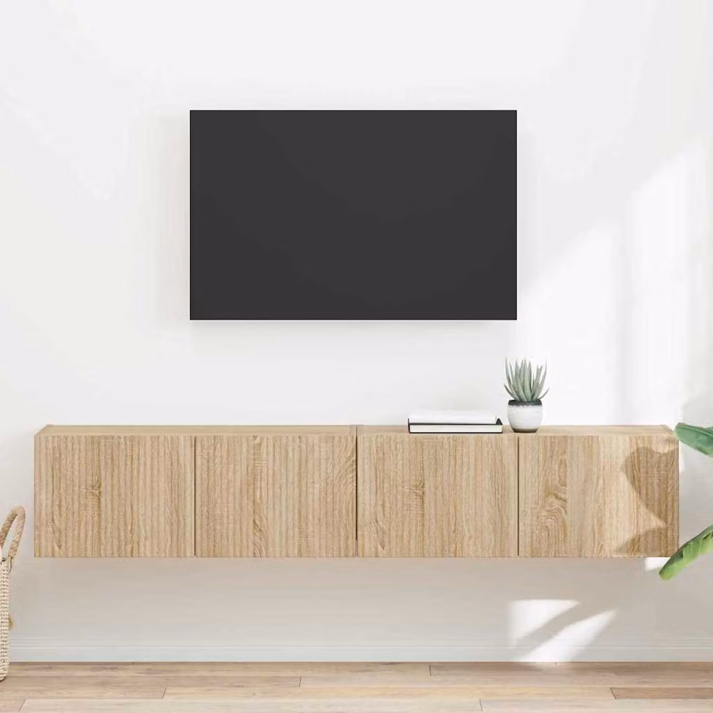 Set di 2 supporti per TV da parete vidaXL in legno ingegnerizzato color marrone Sonoma