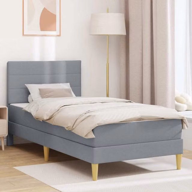 Struttura del letto-Giroletto Grigio chiaro 100 x 200 cm Poliestere