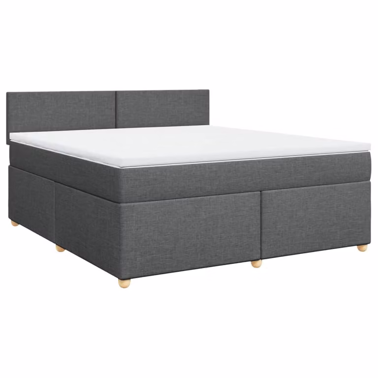 Giroletto a Molle con Materasso Grigio Scuro 180x200 cm Tessuto