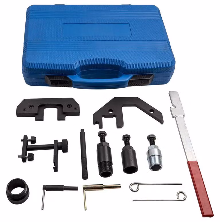 Set di strumenti per la regolazione del motore diesel, 13 pezzi - Attrezzi per la regolazione della fasatura - Adatto per modelli E66, E83, E90, E91, E92, E93 - Cilindrate da 1,0 a 3,0 litri - Anno di produzione 1998–2006