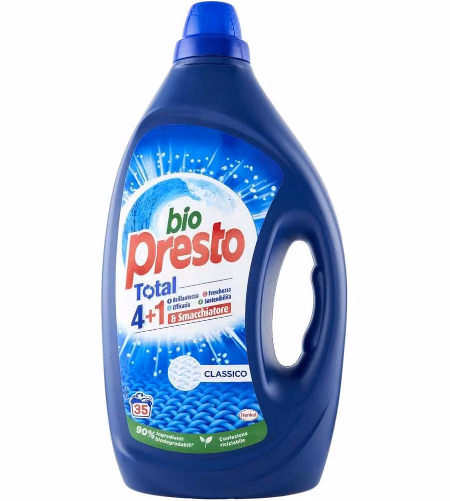 Bio Presto Detersivo Lavatrice Total Classico Smacchiatore 35 Lavaggi