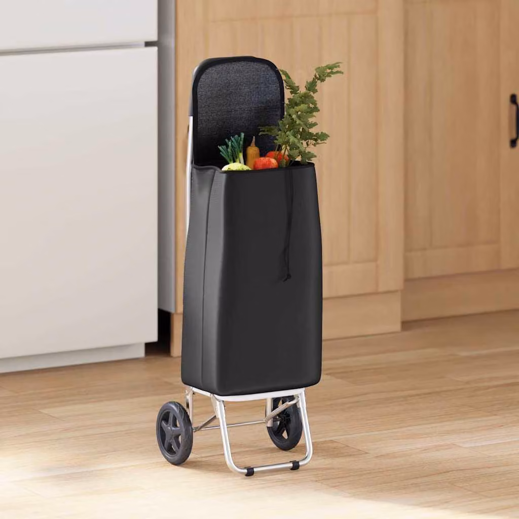 Carrello della spesa vidaXL nero 35 x 28 x 92 cm in tessuto Oxford