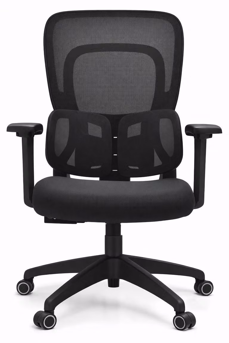 Sedia da ufficio ergonomica con braccioli regolabili e schienale in rete
