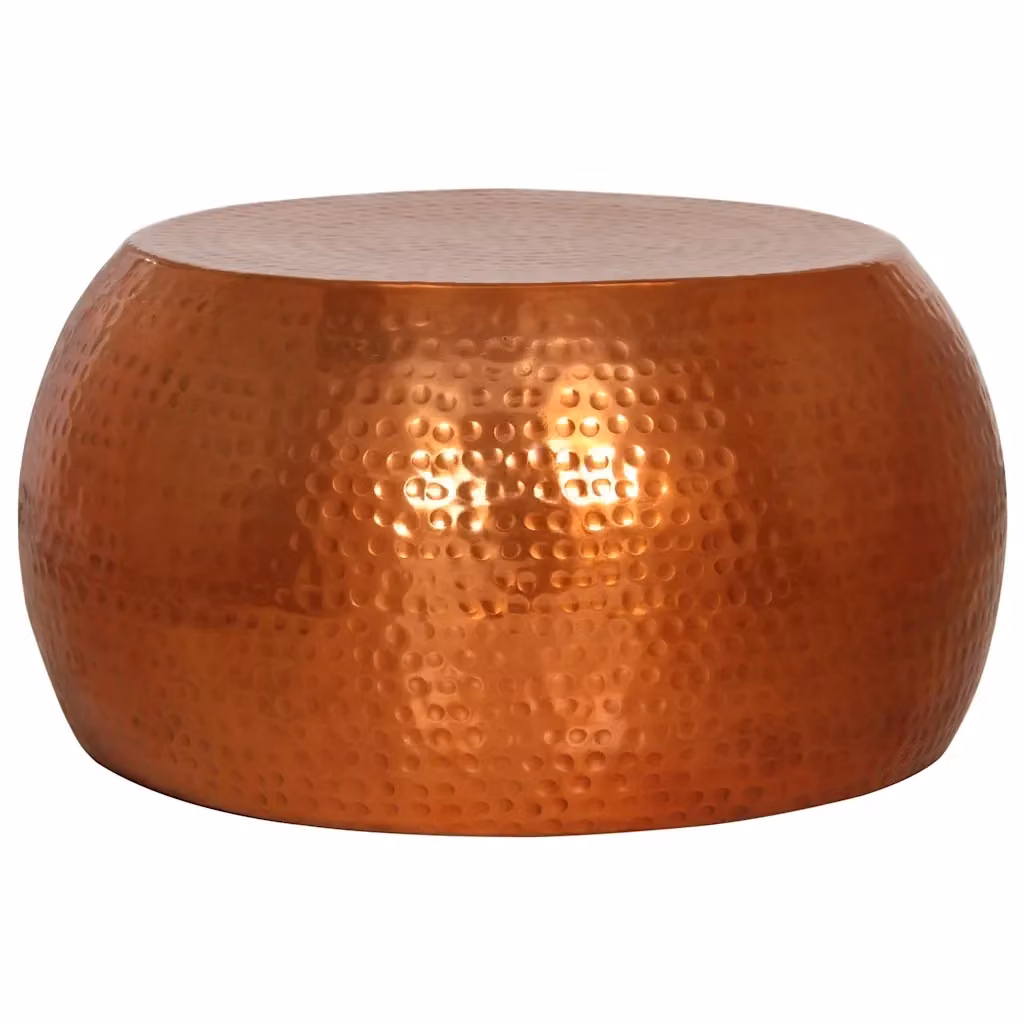 Tavolino da salotto rotondo vidaXL in metallo color oro e bronzo con finitura lucida, Diametro: 55 cm, Altezza: 28 cm – 2