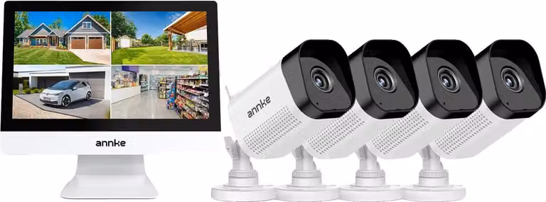 Sistema di telecamere di sicurezza, risoluzione 8MP, visione notturna migliorata, 4 telecamere da 8MP