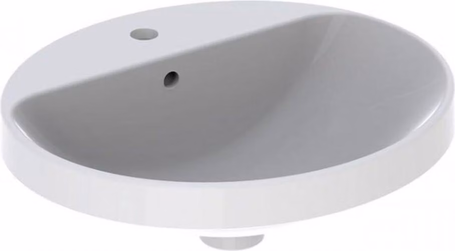 Geberit VariForm lavabo encastré ovale, 500x450mm, avec trou pour robinet, avec trop-plein, 500.713.01.2, 500.713.01.2