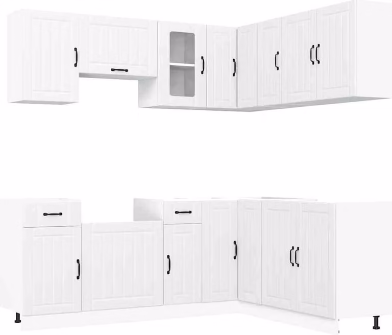Set Mobili da Cucina 11 pz Lucca Bianchi Legno Multistrato