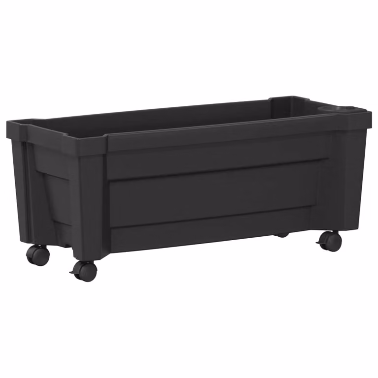 Vaso con ruote Calypso vidaXL in plastica colore antracite L: 79 cm, P: 35 cm, H: 33 cm