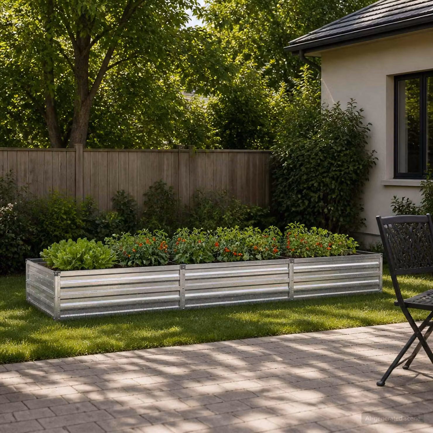 Letto rialzato da giardino vidaXL in acciaio galvanizzato Argento L: 240 cm, P: 80 cm, H: 24 cm