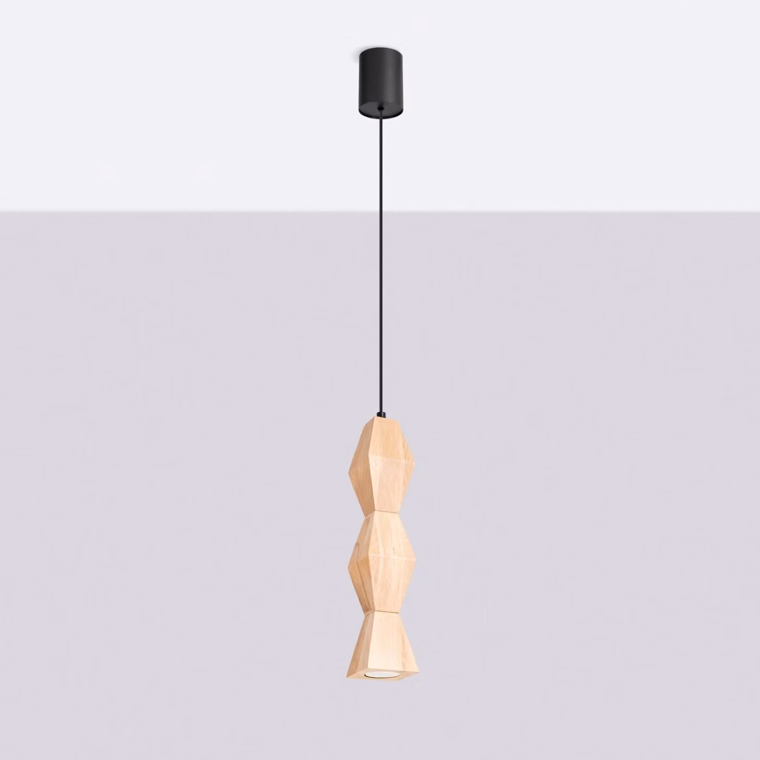 Lampada a sospensione KUBBE media S 1xGU10 10W legno - faggio 200x8x8cm Sollux Lighting